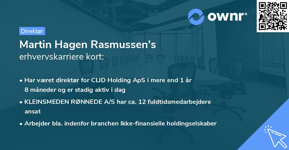Martin Hagen Rasmussen's erhvervskarriere kort