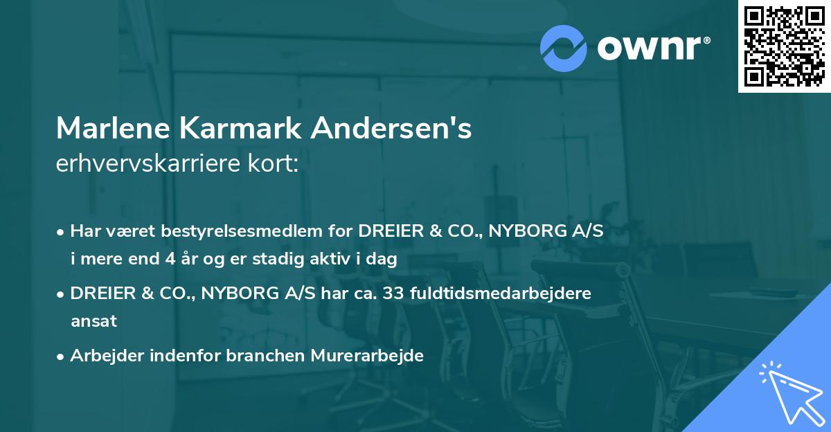 Marlene Karmark Andersen's erhvervskarriere kort