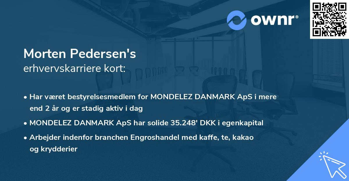 Morten Pedersen's erhvervskarriere kort