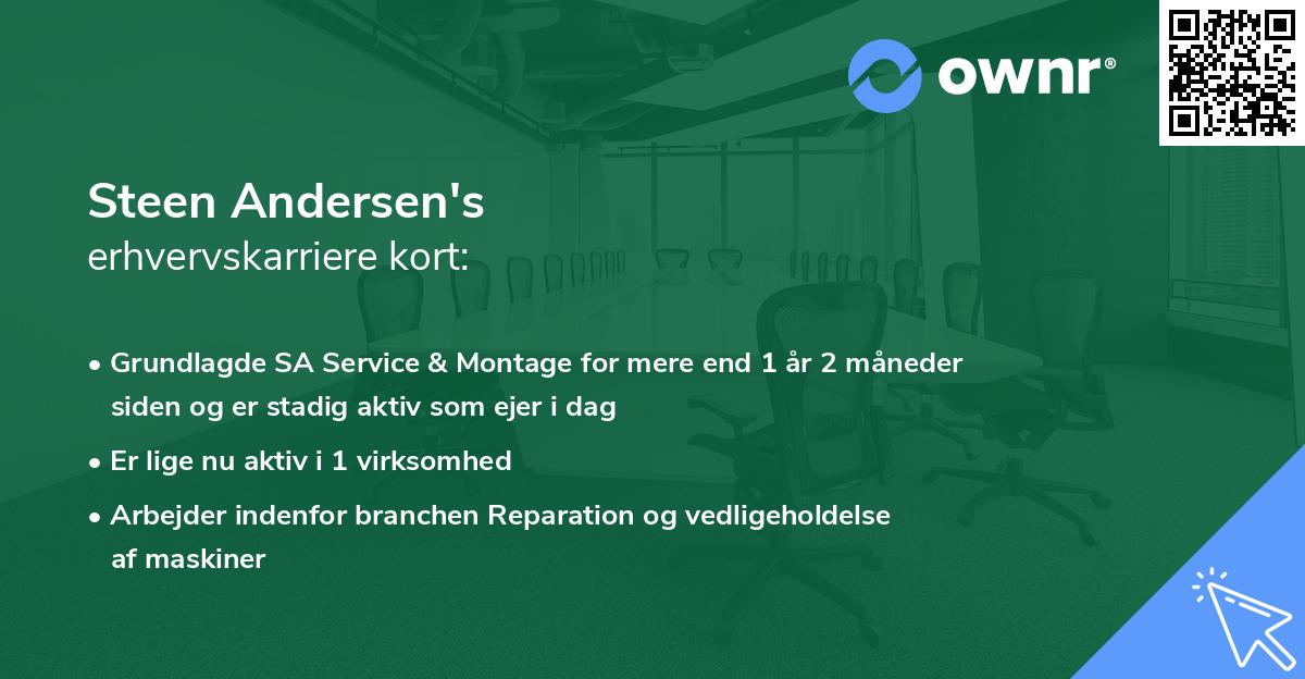 Steen Andersen's erhvervskarriere kort
