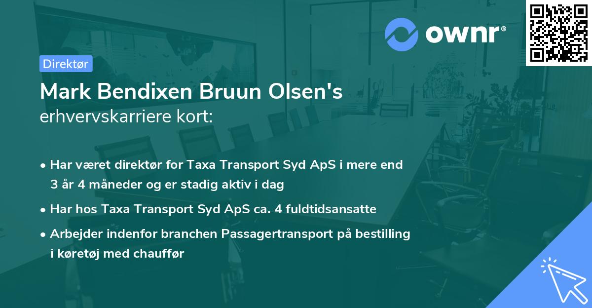 Mark Bendixen Bruun Olsen's erhvervskarriere kort