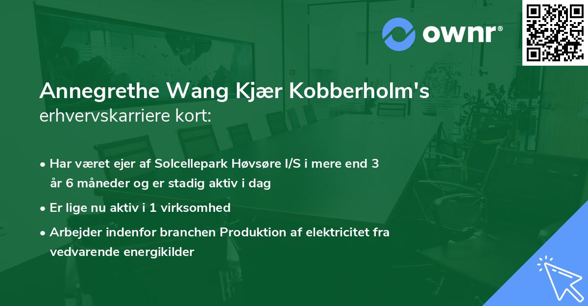 Annegrethe Wang Kjær Kobberholm's erhvervskarriere kort