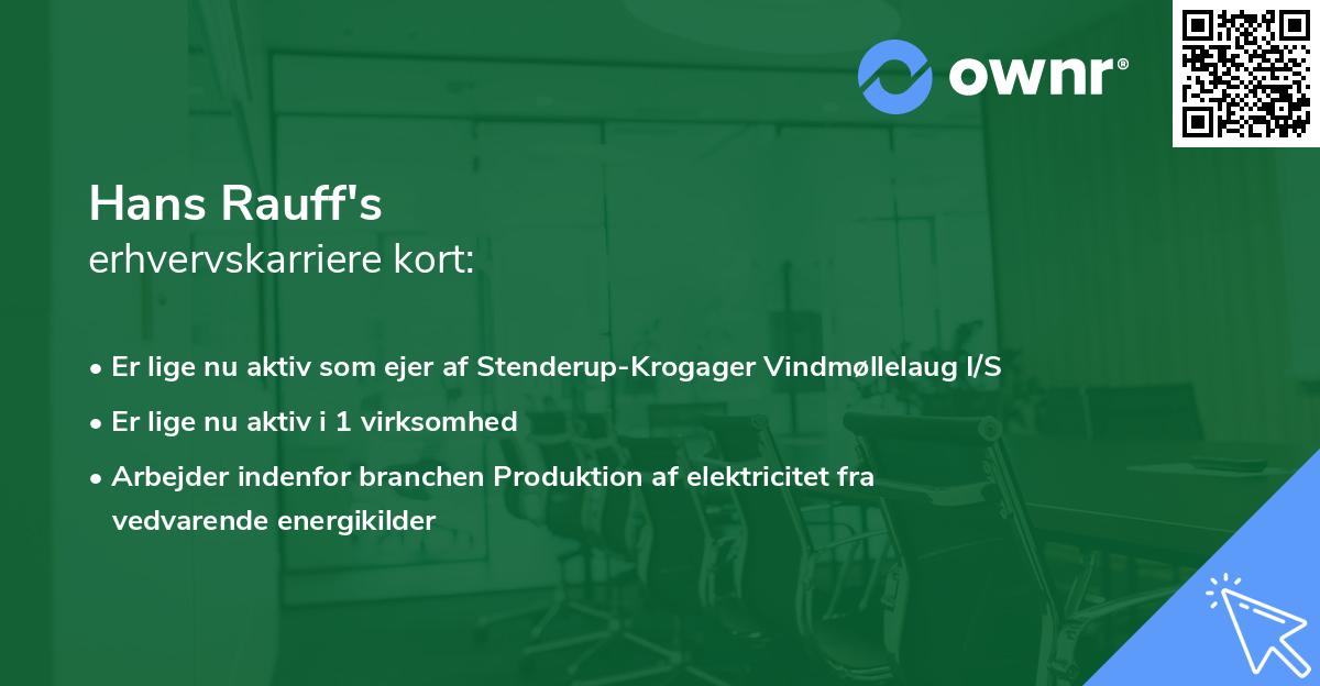 Hans Rauff's erhvervskarriere kort