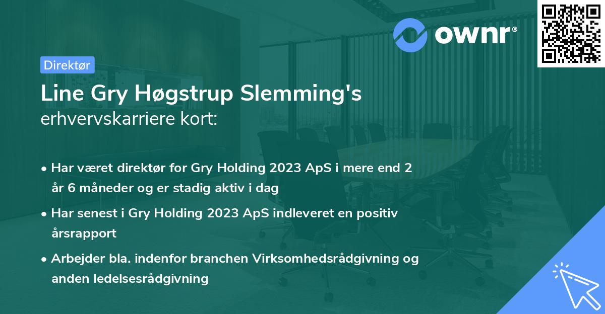 Line Gry Høgstrup Slemming's erhvervskarriere kort