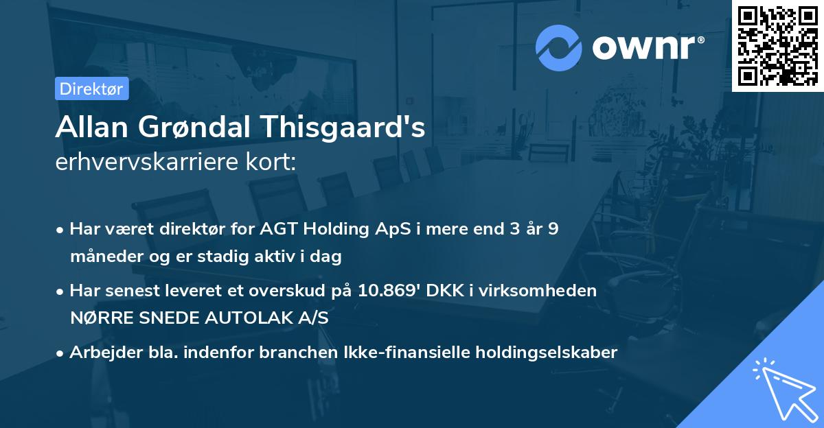 Allan Grøndal Thisgaard's erhvervskarriere kort