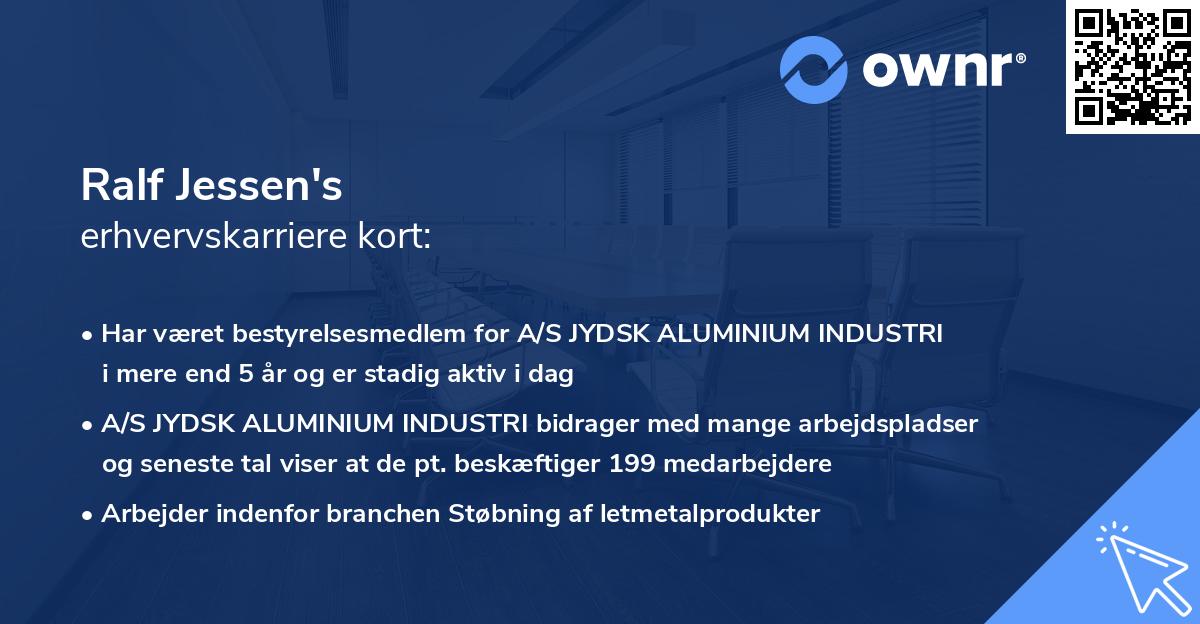 Ralf Jessen's erhvervskarriere kort