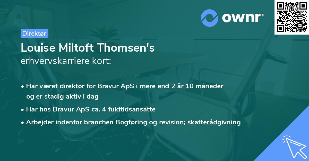 Louise Miltoft Thomsen's erhvervskarriere kort