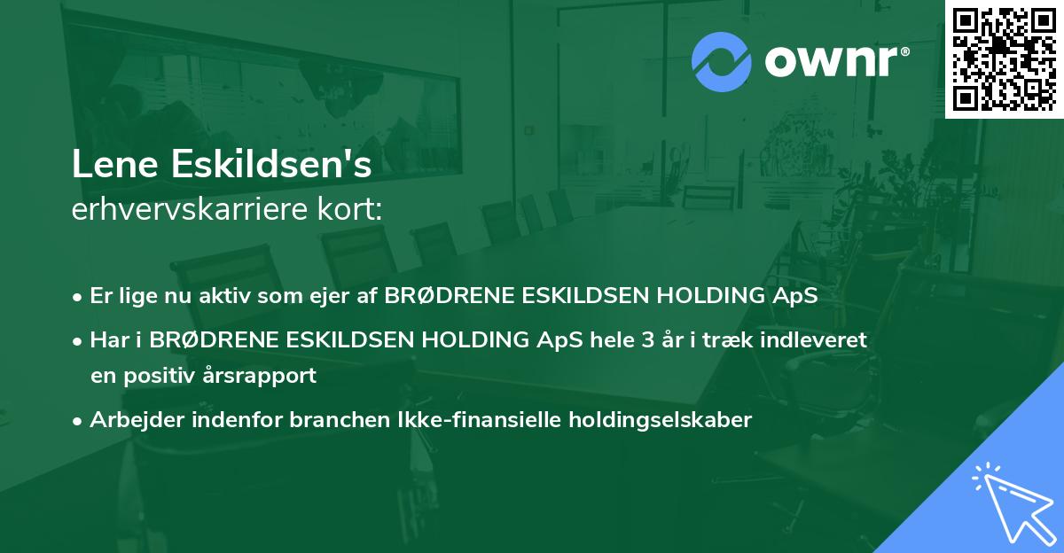 Lene Eskildsen's erhvervskarriere kort