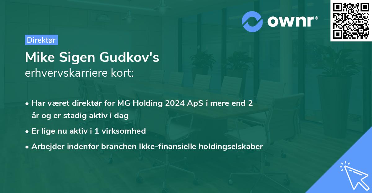 Mike Sigen Gudkov's erhvervskarriere kort