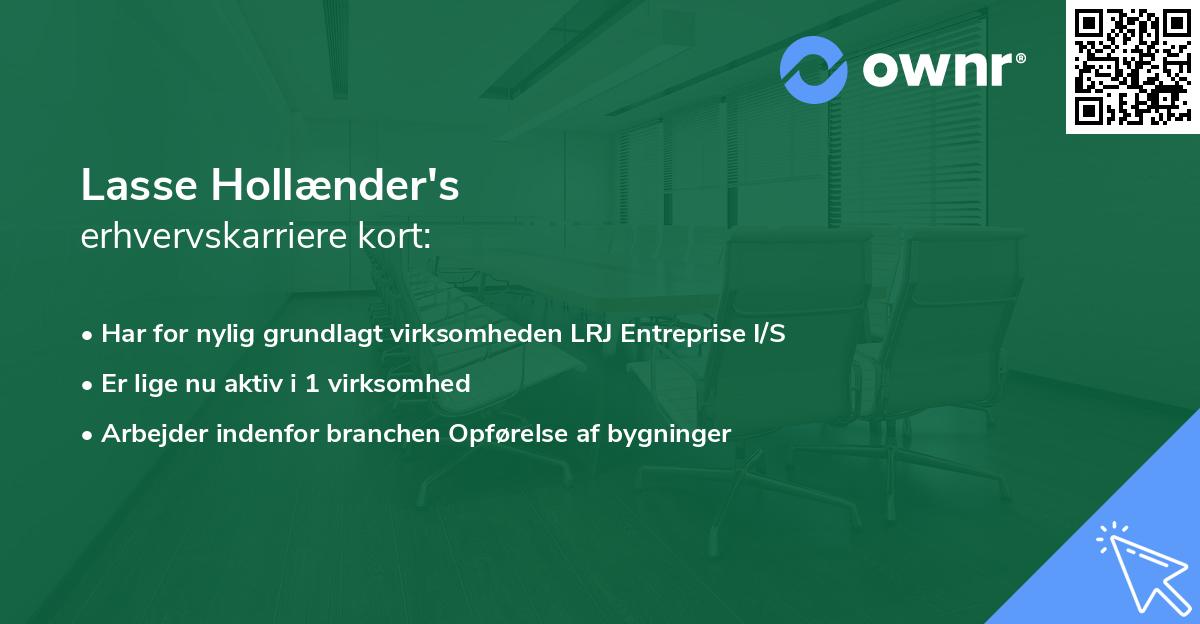 Lasse Hollænder's erhvervskarriere kort