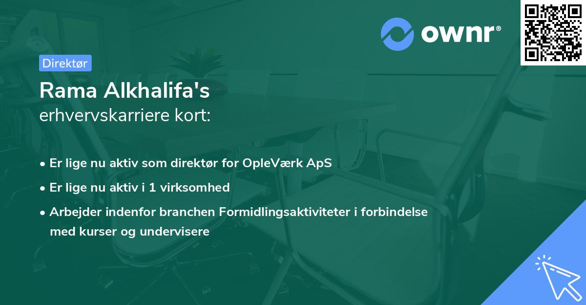 Rama Alkhalifa's erhvervskarriere kort