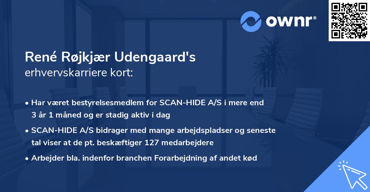 René Røjkjær Udengaard's erhvervskarriere kort