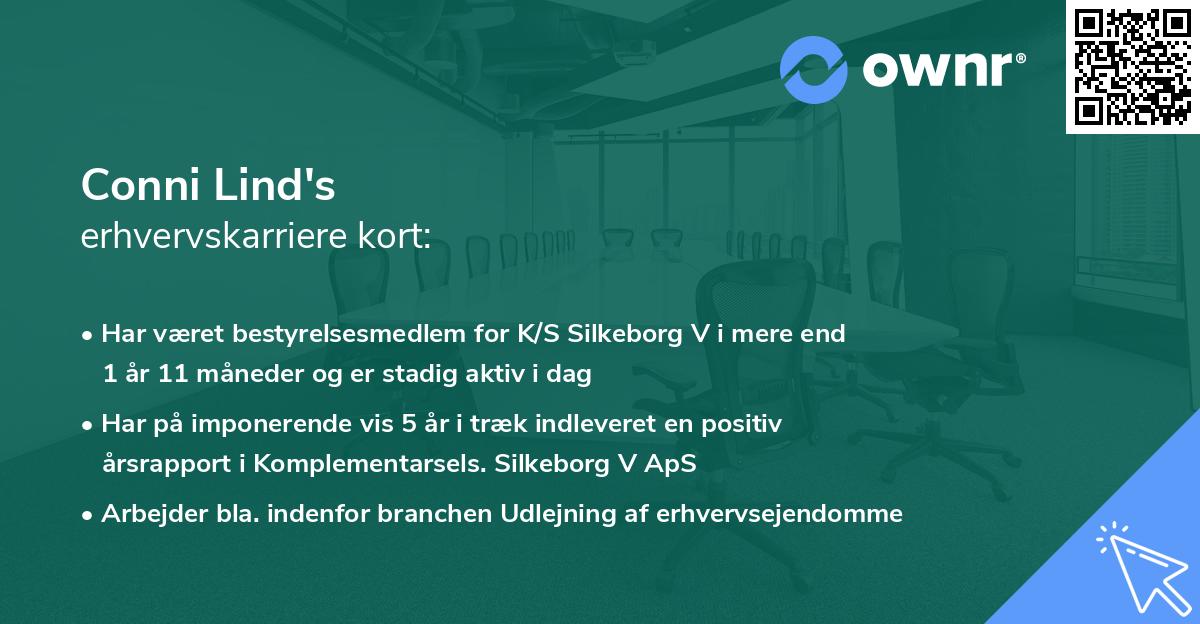 Conni Lind's erhvervskarriere kort