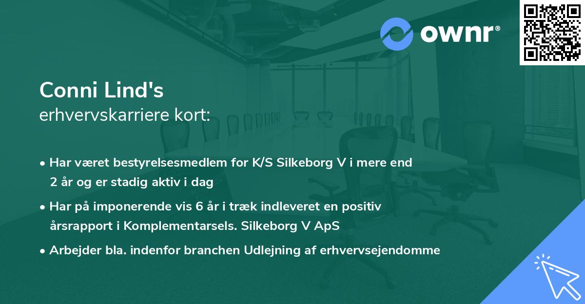 Conni Lind's erhvervskarriere kort