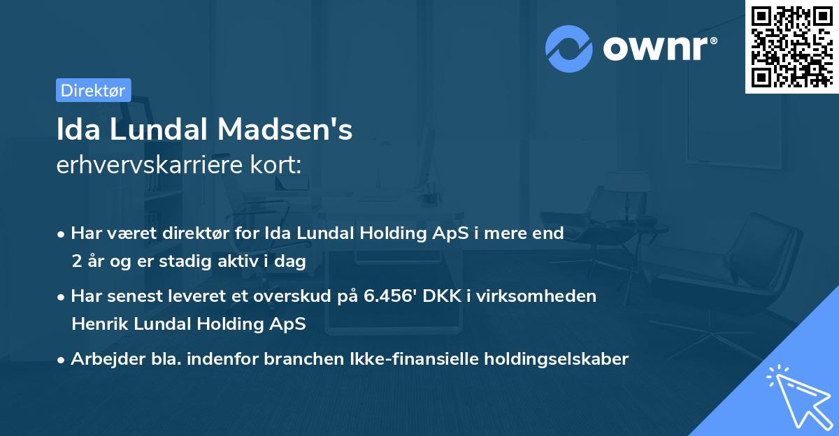 Ida Lundal Madsen's erhvervskarriere kort