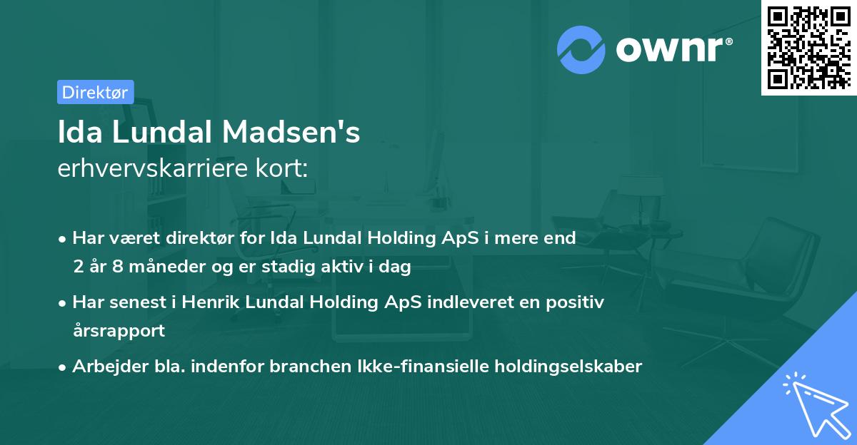 Ida Lundal Madsen's erhvervskarriere kort