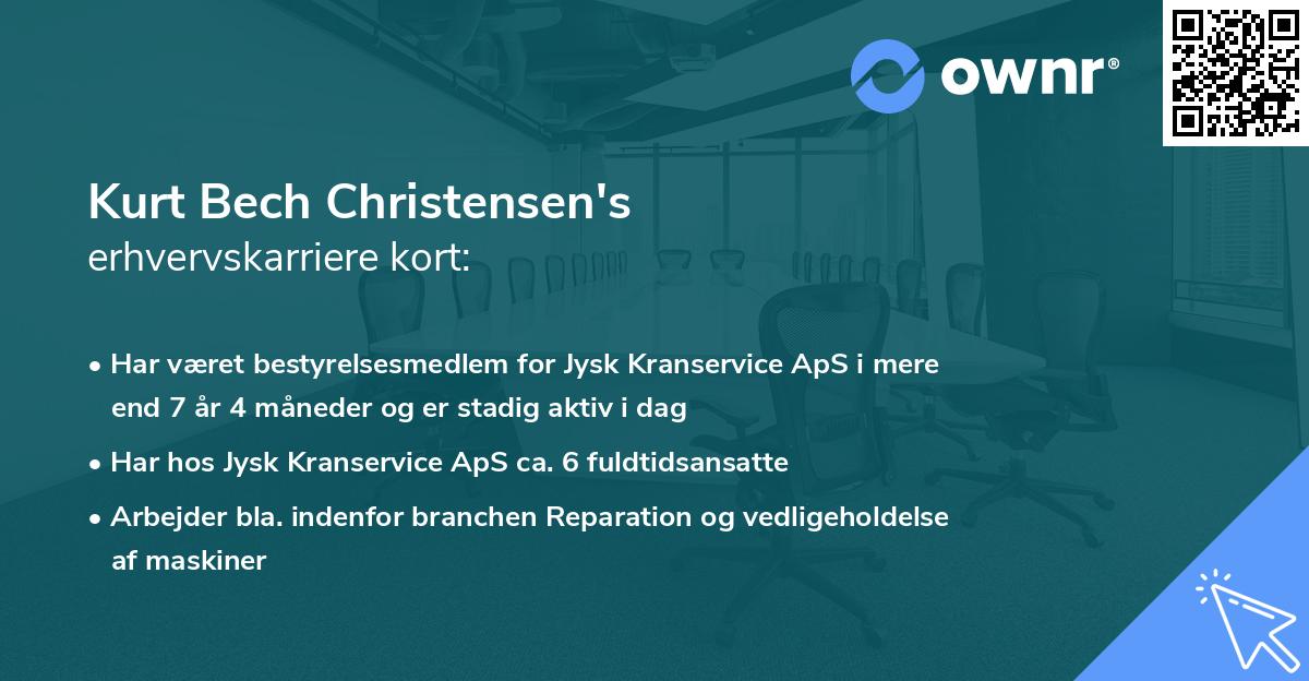 Kurt Bech Christensen's erhvervskarriere kort