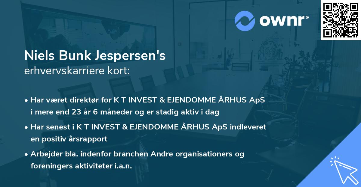 Niels Bunk Jespersen's erhvervskarriere kort