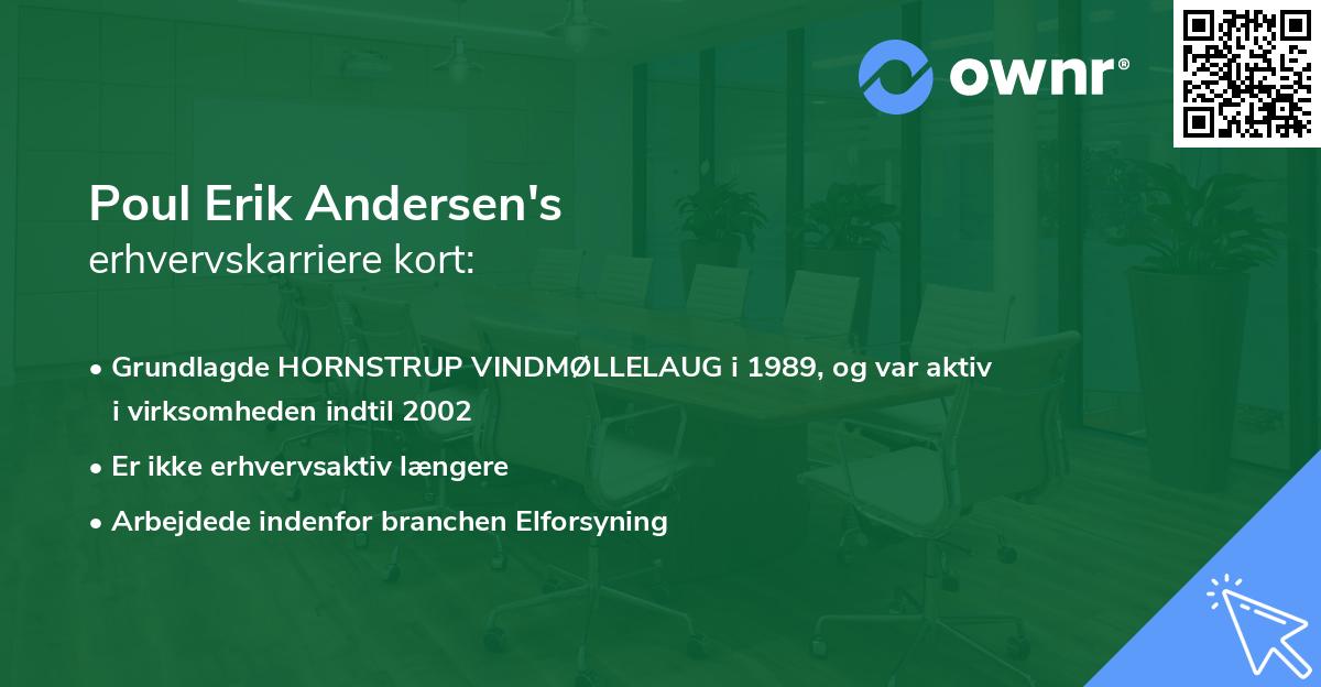 Poul Erik Andersen's erhvervskarriere kort