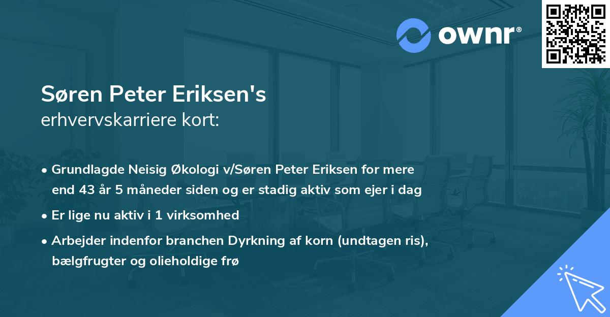 Søren Peter Eriksen's erhvervskarriere kort