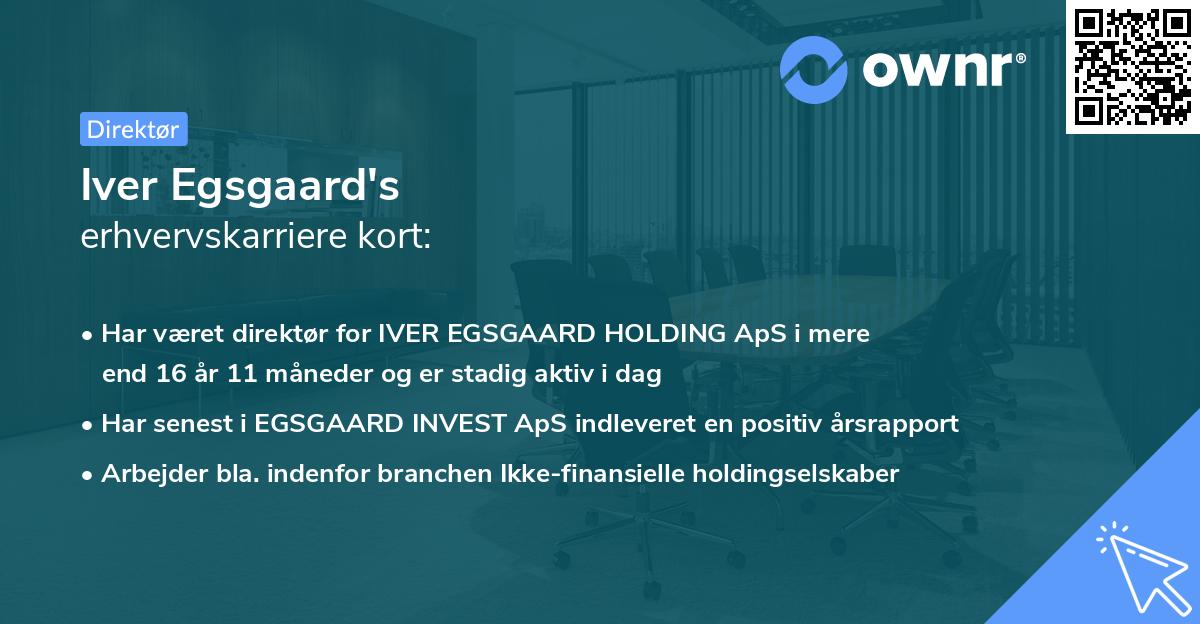Iver Egsgaard's erhvervskarriere kort