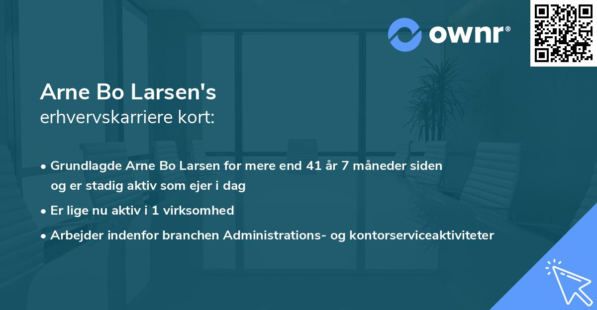 Arne Bo Larsen's erhvervskarriere kort
