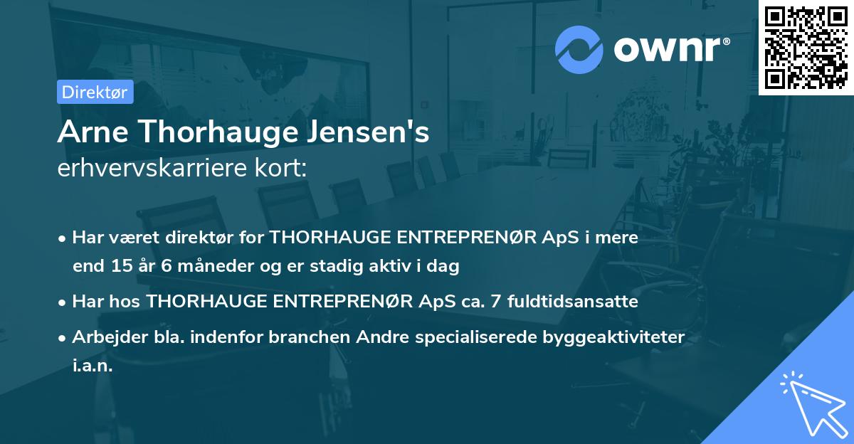 Arne Thorhauge Jensen's erhvervskarriere kort