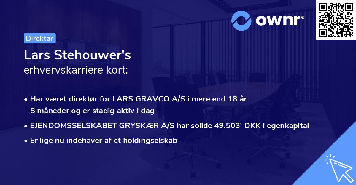 Lars Stehouwer's erhvervskarriere kort