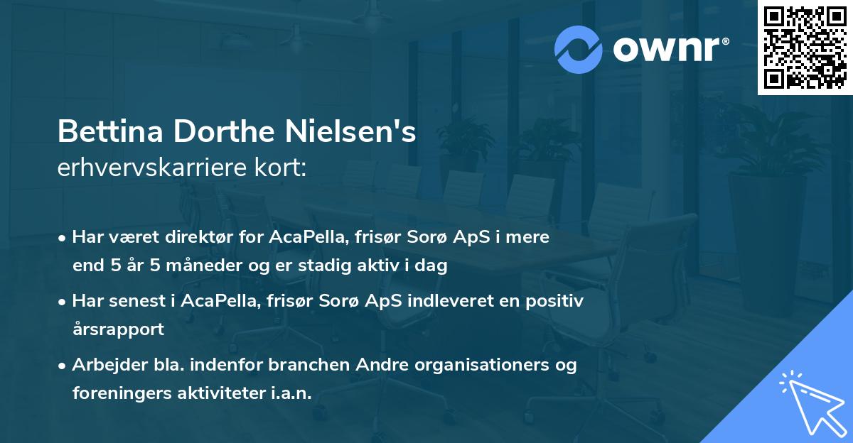 Bettina Dorthe Nielsen's erhvervskarriere kort
