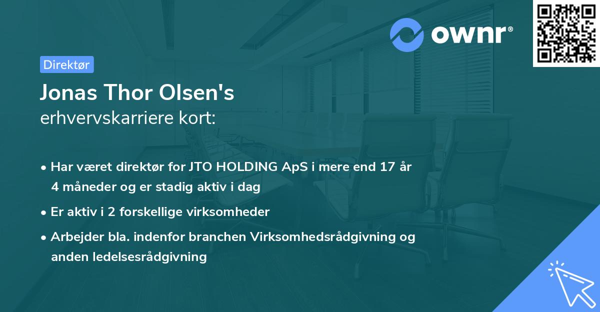 Jonas Thor Olsen's erhvervskarriere kort