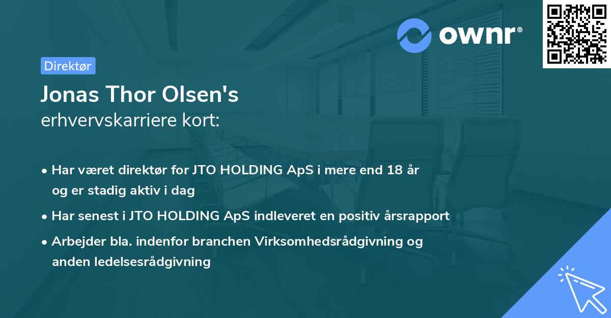 Jonas Thor Olsen's erhvervskarriere kort
