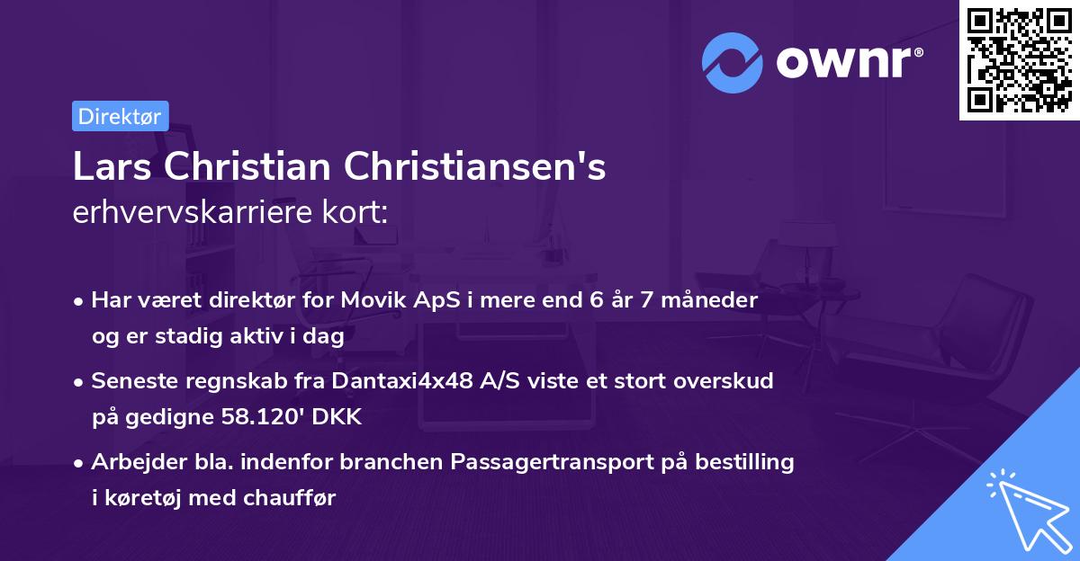 Lars Christian Christiansen's erhvervskarriere kort