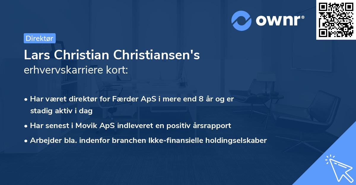 Lars Christian Christiansen's erhvervskarriere kort