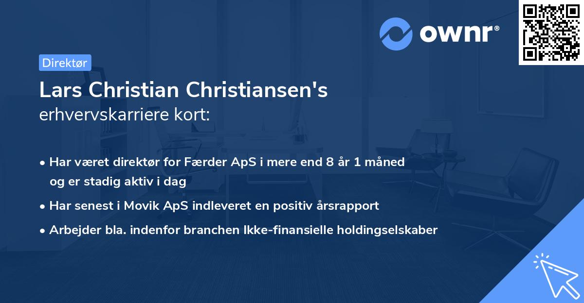 Lars Christian Christiansen's erhvervskarriere kort