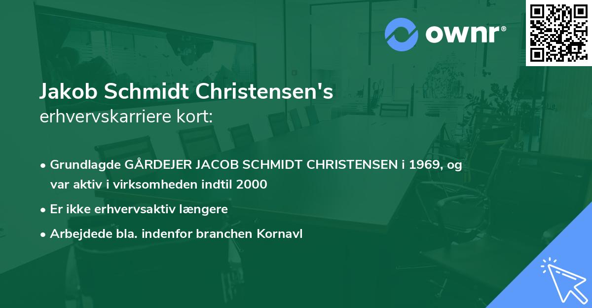 Jakob Schmidt Christensen's erhvervskarriere kort