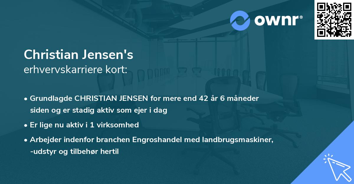 Christian Jensen's erhvervskarriere kort