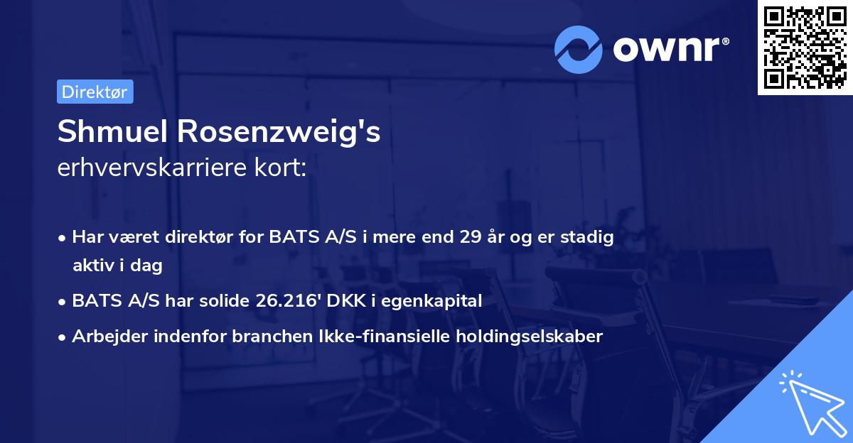 Shmuel Rosenzweig's erhvervskarriere kort