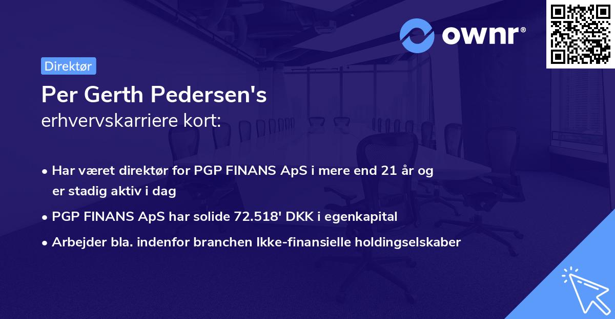 Per Gerth Pedersen's erhvervskarriere kort