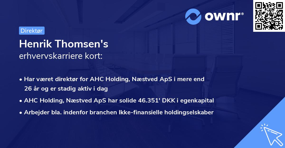 Henrik Thomsen's erhvervskarriere kort