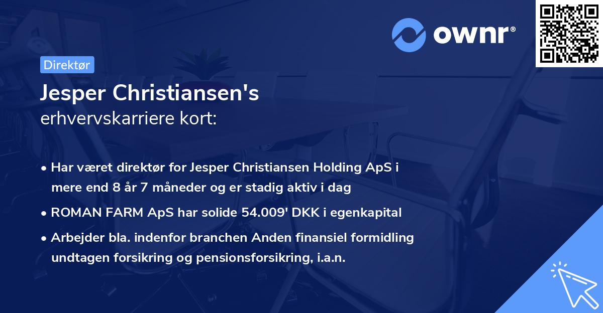 Jesper Christiansen's erhvervskarriere kort