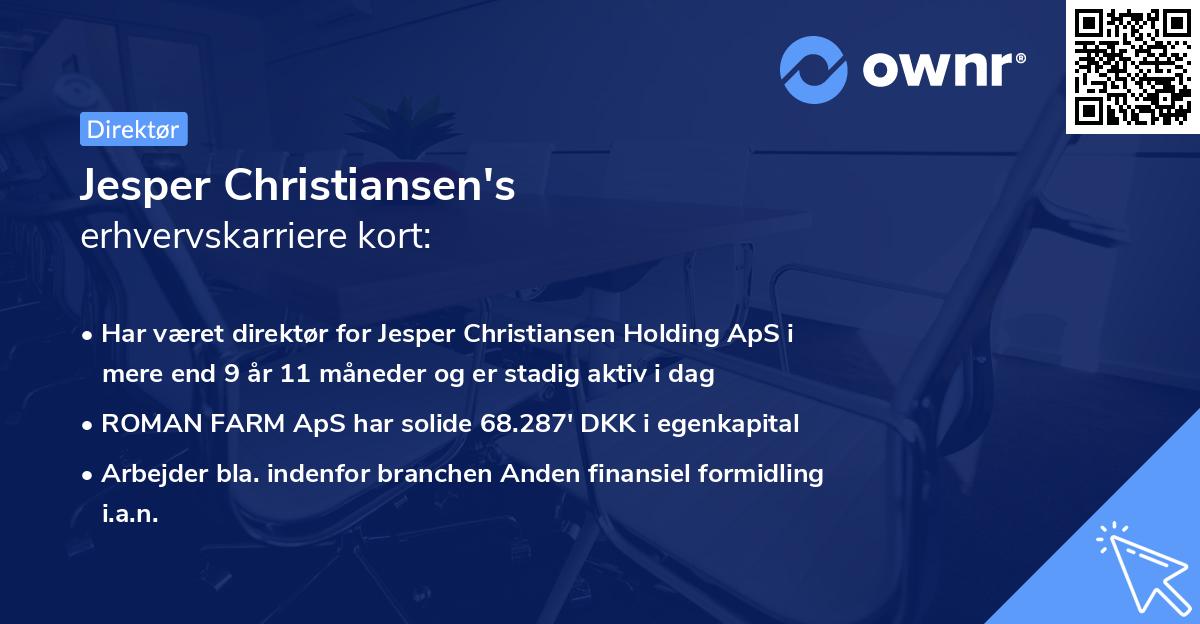 Jesper Christiansen's erhvervskarriere kort