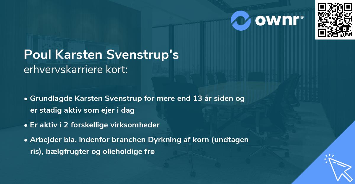 Poul Karsten Svenstrup's erhvervskarriere kort