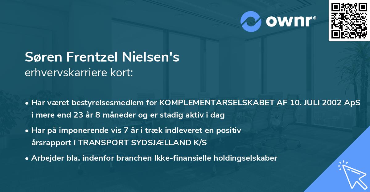 Søren Frentzel Nielsen's erhvervskarriere kort
