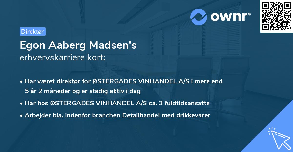 Egon Aaberg Madsen's erhvervskarriere kort