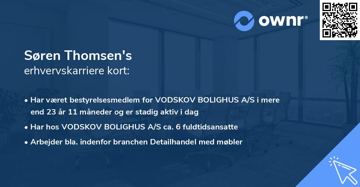 Søren Thomsen's erhvervskarriere kort