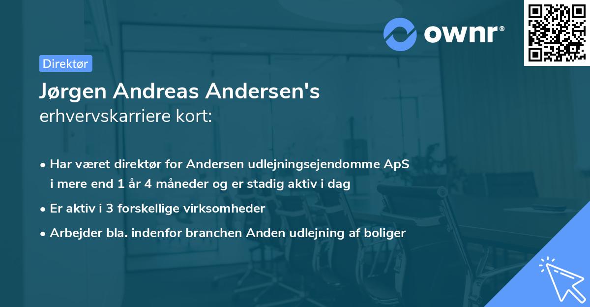 Jørgen Andreas Andersen's erhvervskarriere kort
