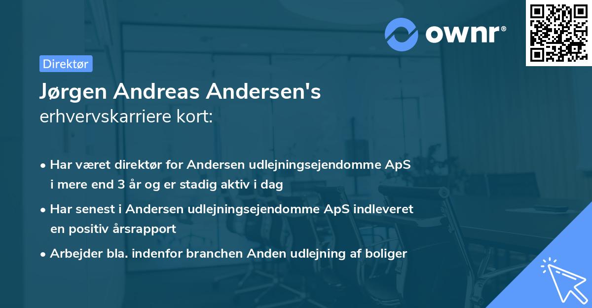 Jørgen Andreas Andersen's erhvervskarriere kort