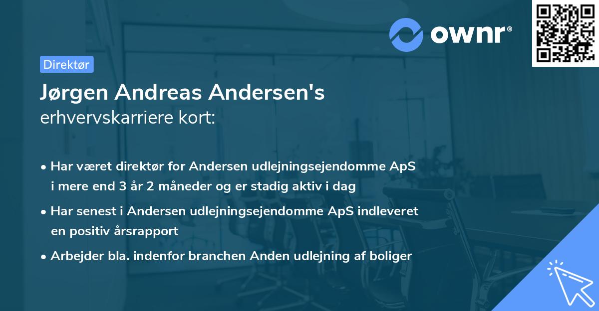 Jørgen Andreas Andersen's erhvervskarriere kort