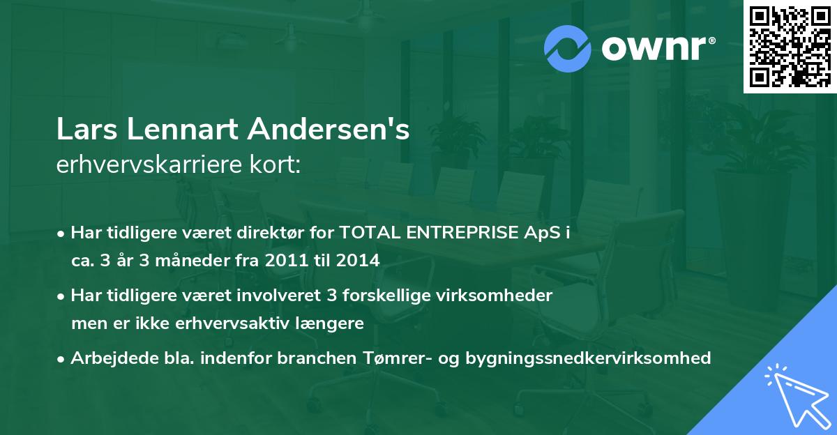 Lars Lennart Andersen's erhvervskarriere kort