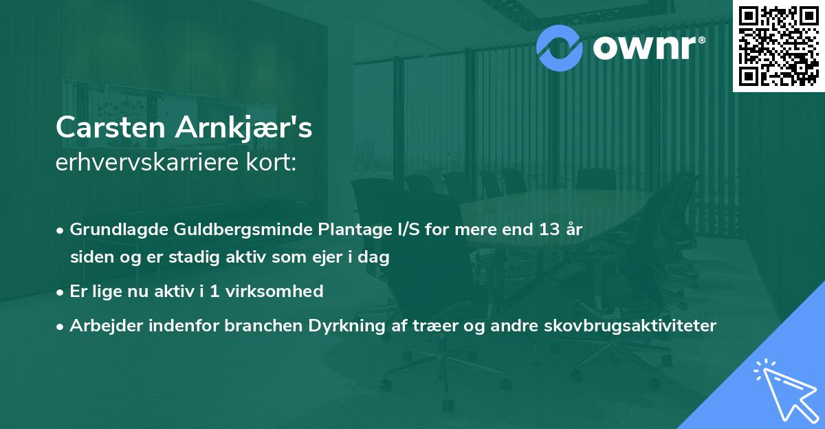 Carsten Arnkjær's erhvervskarriere kort